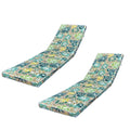 Blue flower Outdoor Lounge Chair Cushion Set of 2 T21593