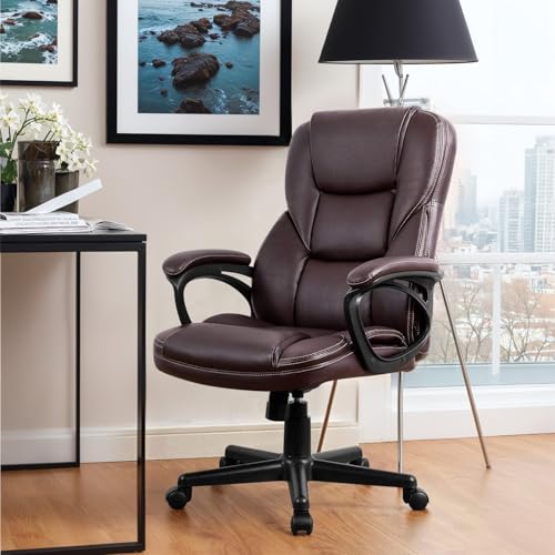 Black PU Leather High Back Adjustable Swivel Office Chair L263821