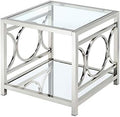 Contemporary Metal 1-Shelf End Table in Chrome T7930