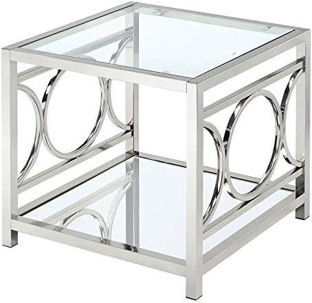 Contemporary Metal 1-Shelf End Table in Chrome T7930