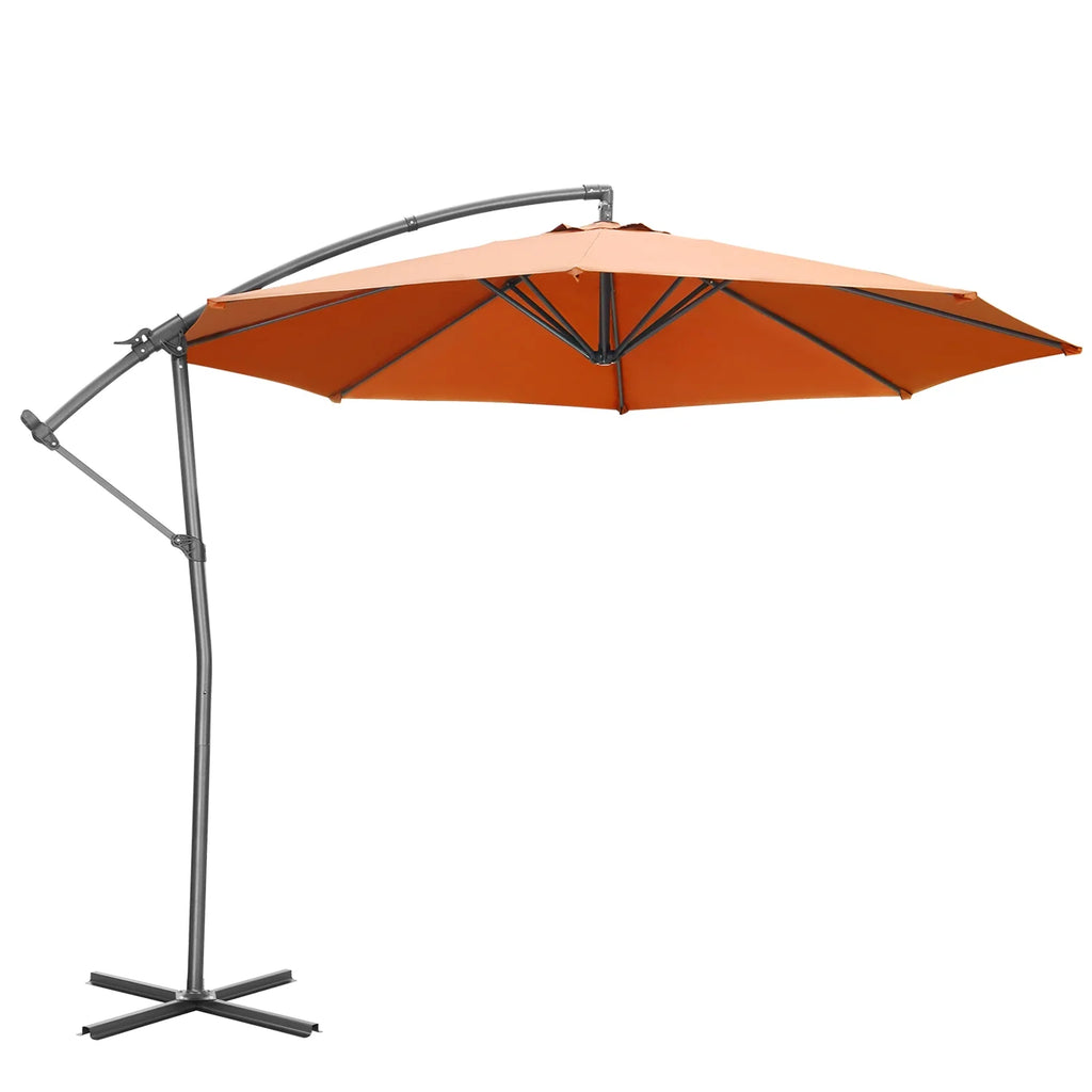 10ft Offset Patio Umbrella with Cross Base L64456