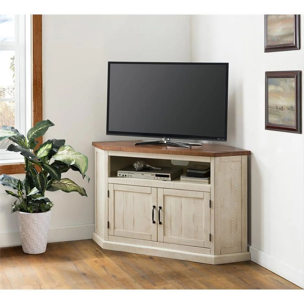 Rustic Wood Corner TV Stand N2371
