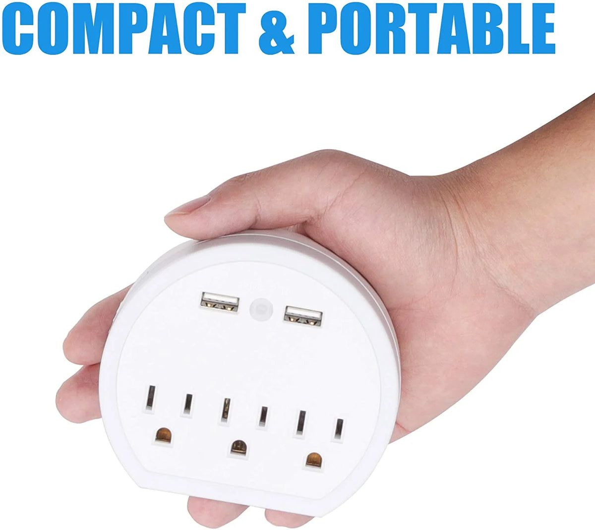 2 Pack White USB Outlet Extender with Night Light P863298