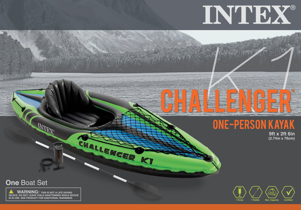 1-Person Inflatable Kayak with Oars and Pump Q32067