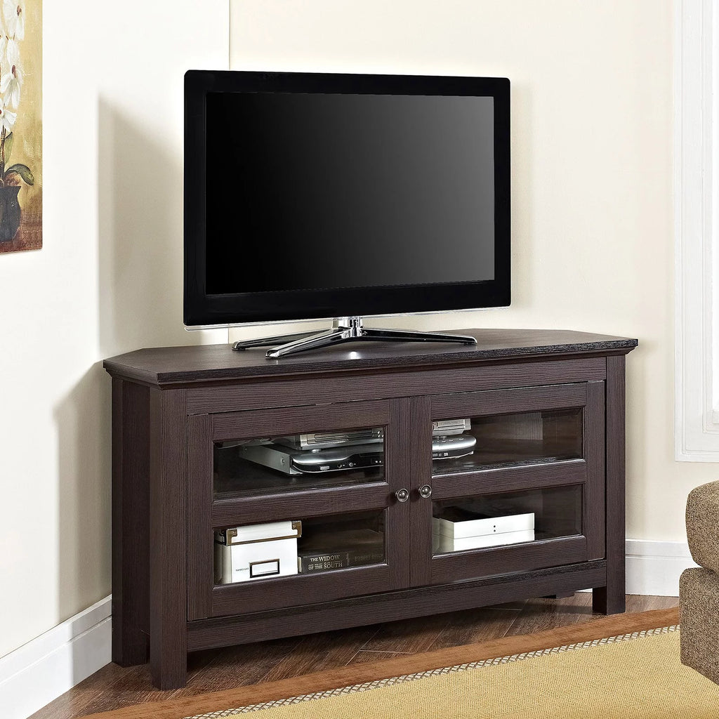 Grey Wash Wood Corner TV Console I679015