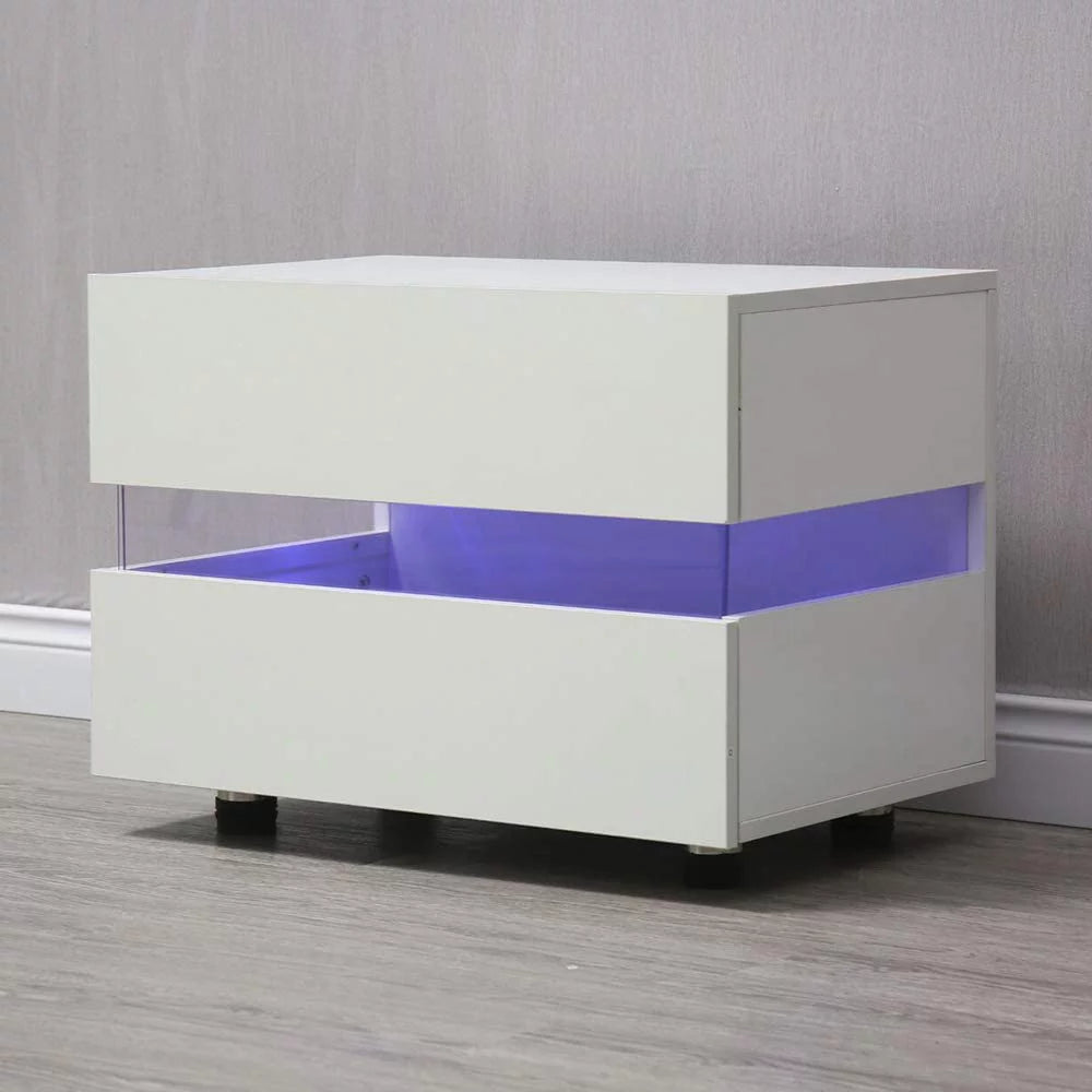 White High Gloss 2 Drawer Nightstand H4231