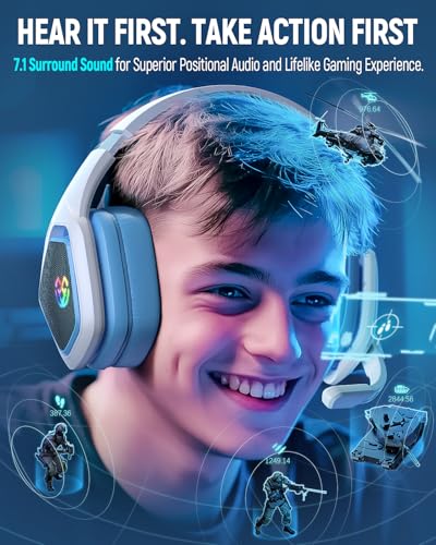 Wireless Gaming Headset with Microphone, 2.4 Ghz USB & Type-C, 30H Battery Q8789
