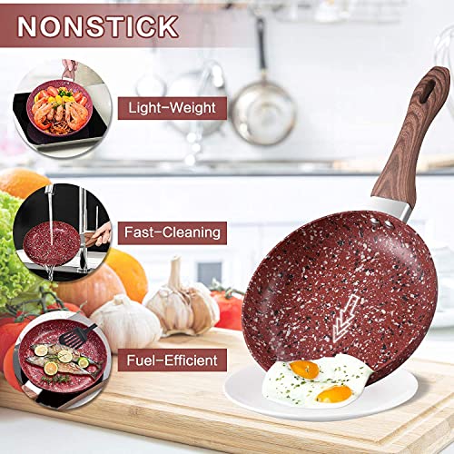 5 Piece Nonstick Cookware Set with Saucepan and Frying Pans X202955
