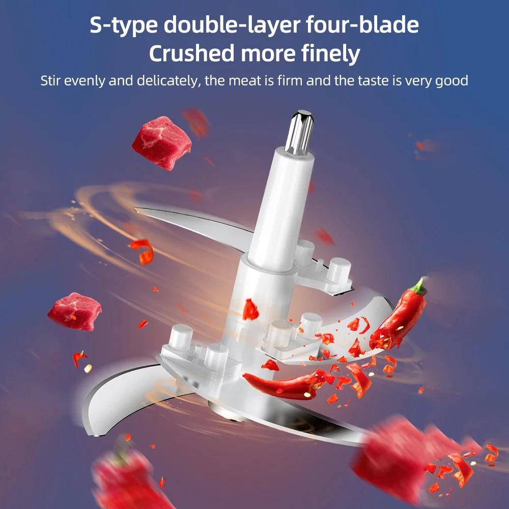 High Power Electric Meat Grinder, 2 Speed Stainless Steel Blender, 3L Capacity Q3626