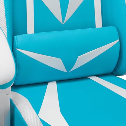 Blue and Black Gaming Chair with Footrest and Massage K9853