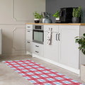 White Light Blue Red Plaid Area Rug S67272