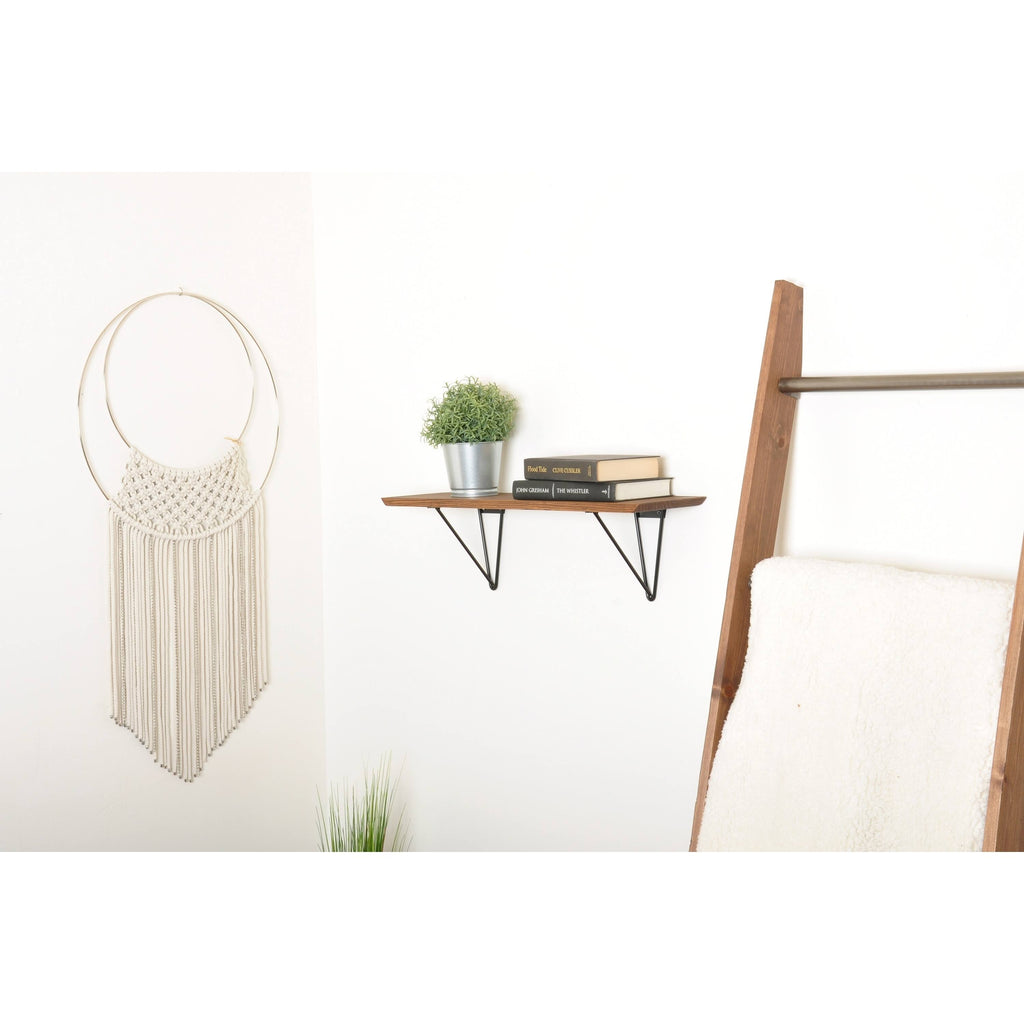 Black Wood Bracket Shelf R8347