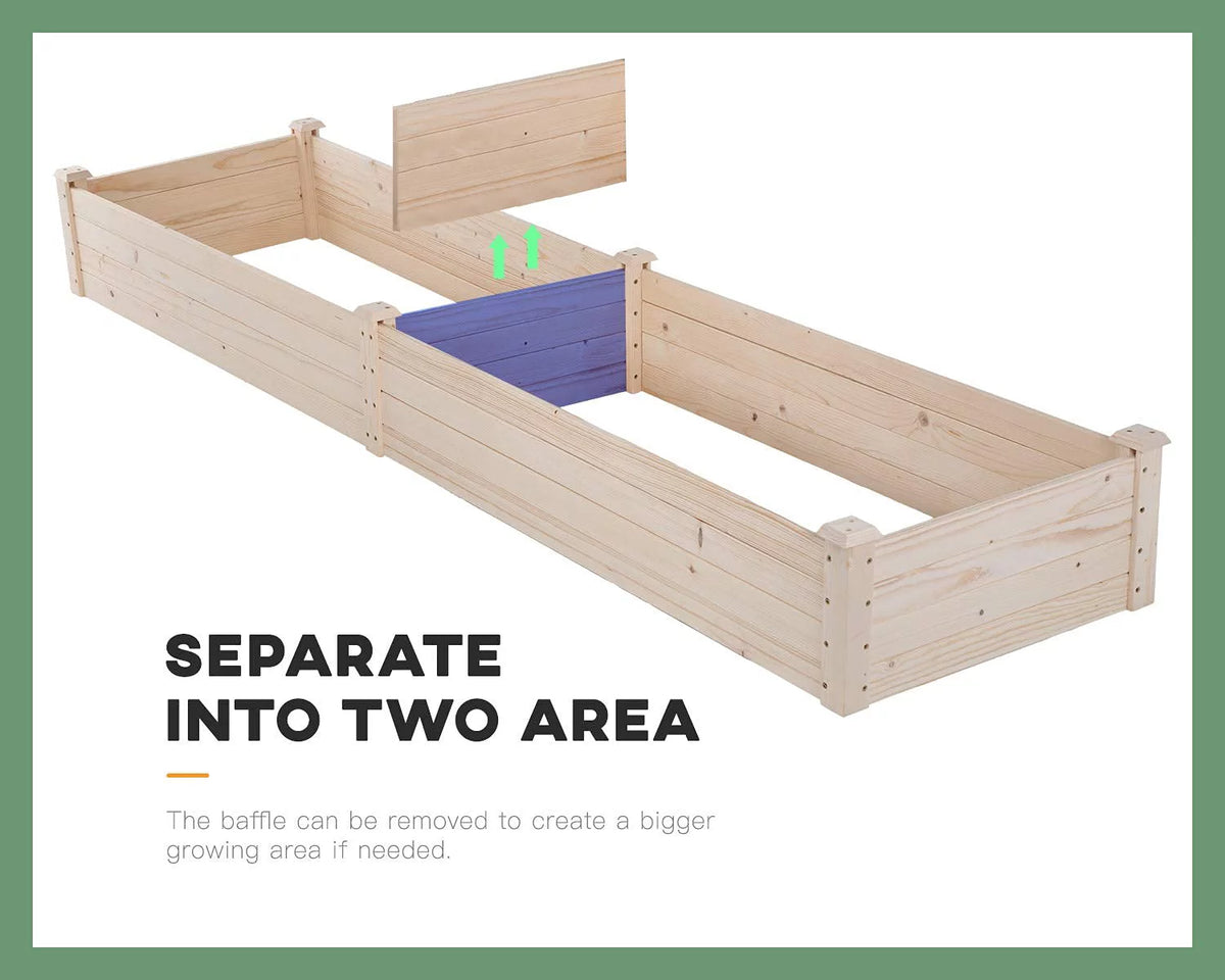 96 x 24.5 x 10 Inch Wood Raised Garden Bed R77785