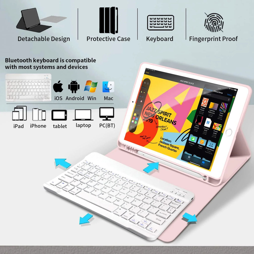 Keyboard Case with Pencil Holder for iPad 9.7 Inch B42108