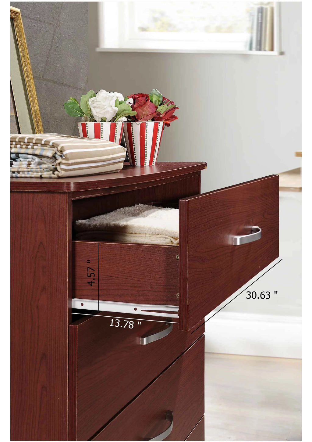 5 Drawer Wood Chest A8499