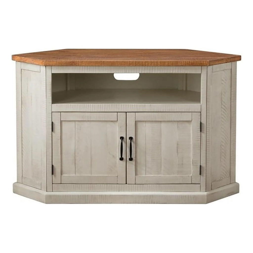Rustic Wood Corner TV Stand N2371