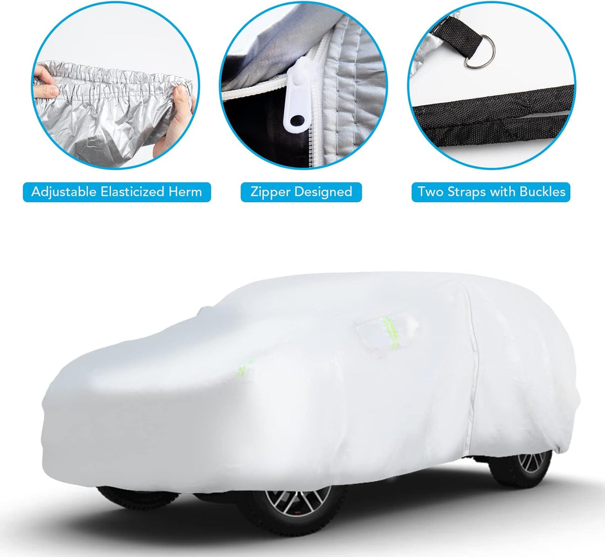 6 Layers All Weather Waterproof Outdoor Full Exterior Car Cover with Zipper K4379