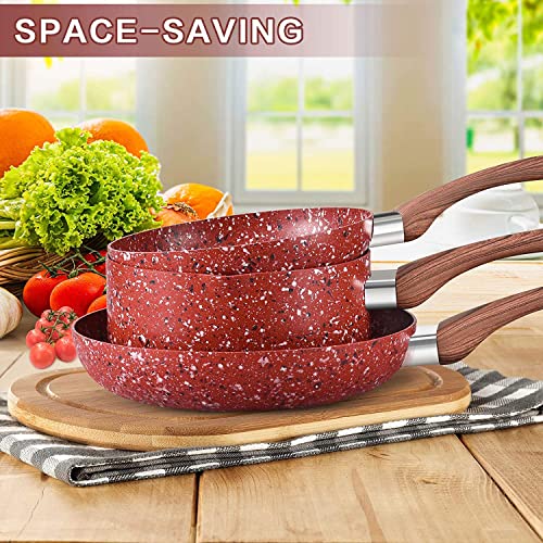 5 Piece Nonstick Cookware Set with Saucepan and Frying Pans X202955