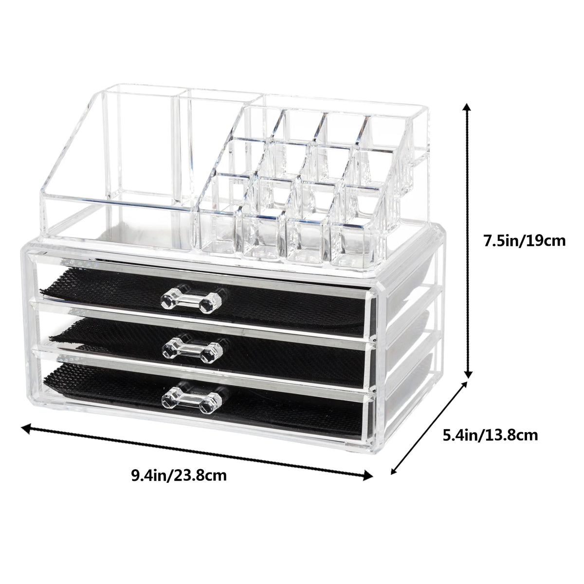 Clear Acrylic 3 Drawer Cosmetic Organizer I307