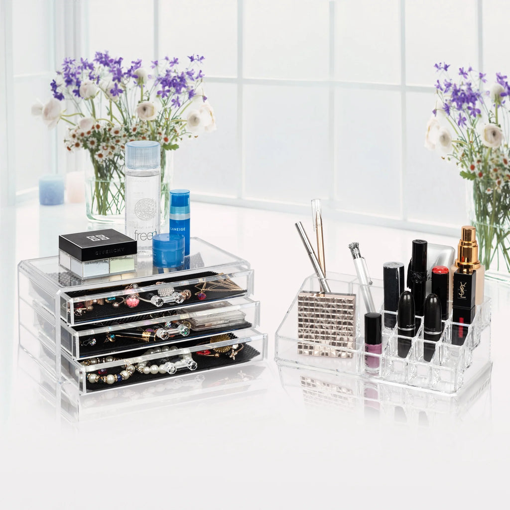 Clear Acrylic 3 Drawer Cosmetic Organizer I307
