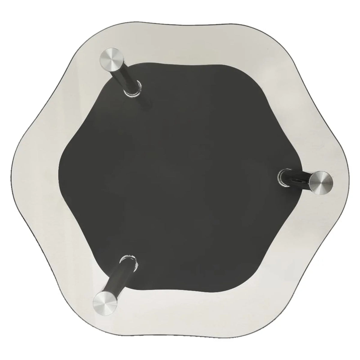 2-Tier Transparent and Black Tempered Glass Side Table M1139
