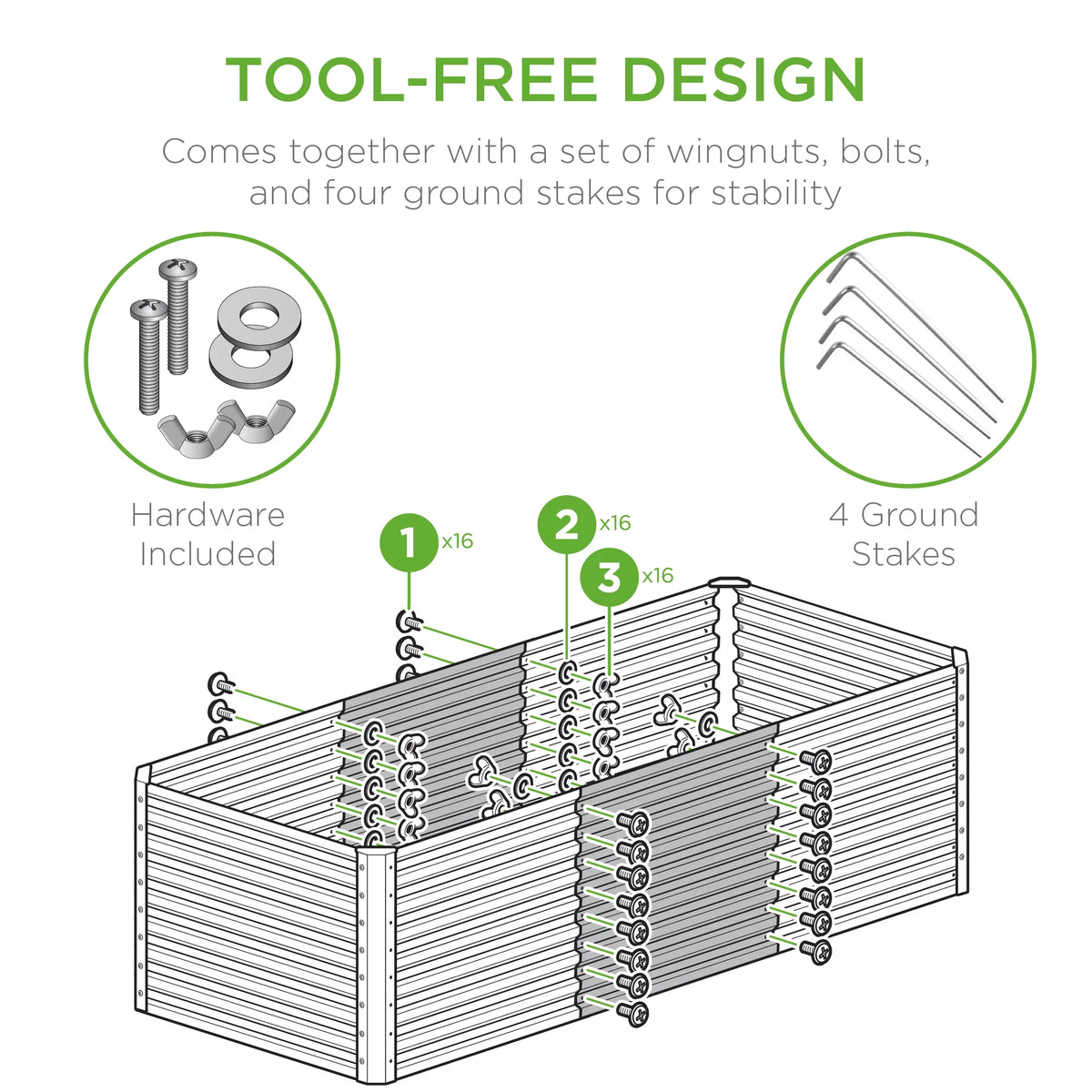 4x2x2ft Outdoor Metal Raised Garden Bed U3457