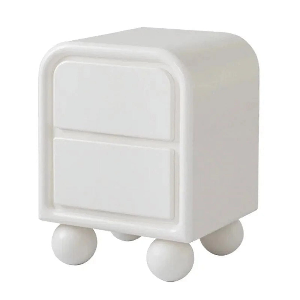 White Wooden 2 Drawer Nightstand B48582
