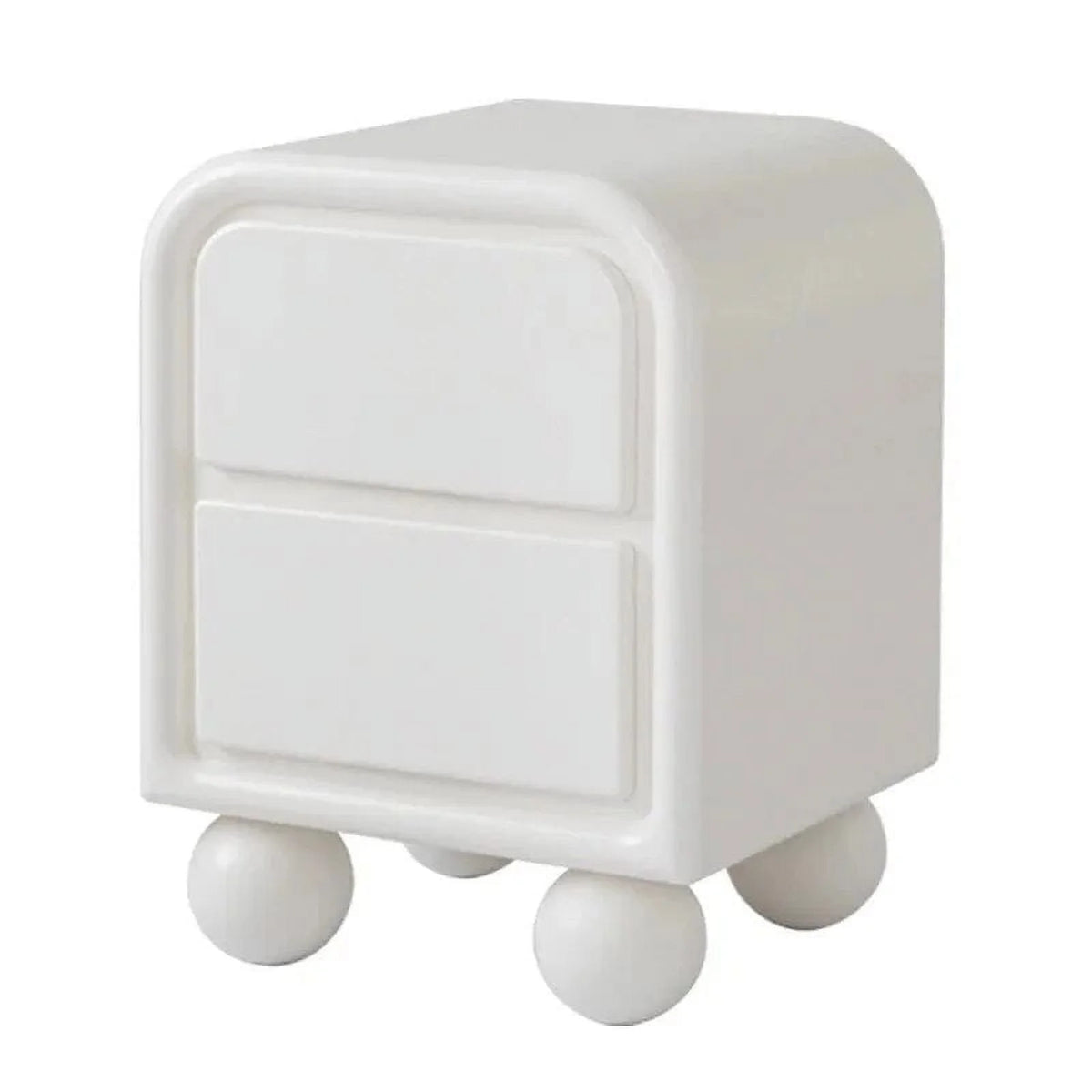White Wooden 2 Drawer Nightstand B48582