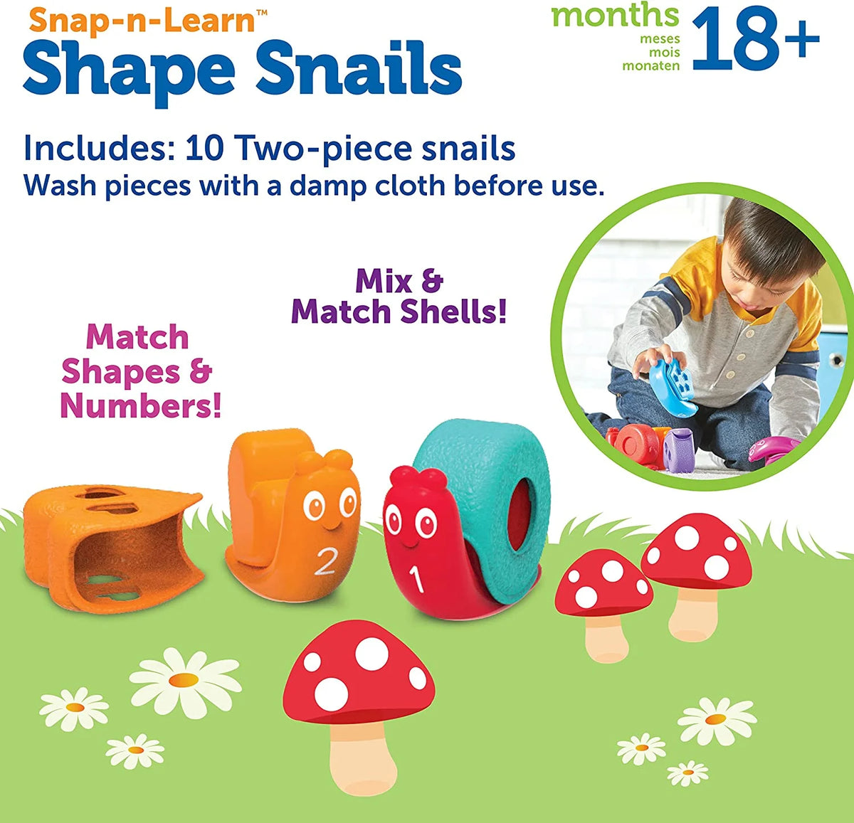 20 Pieces Shape Snails Educational Toys W264