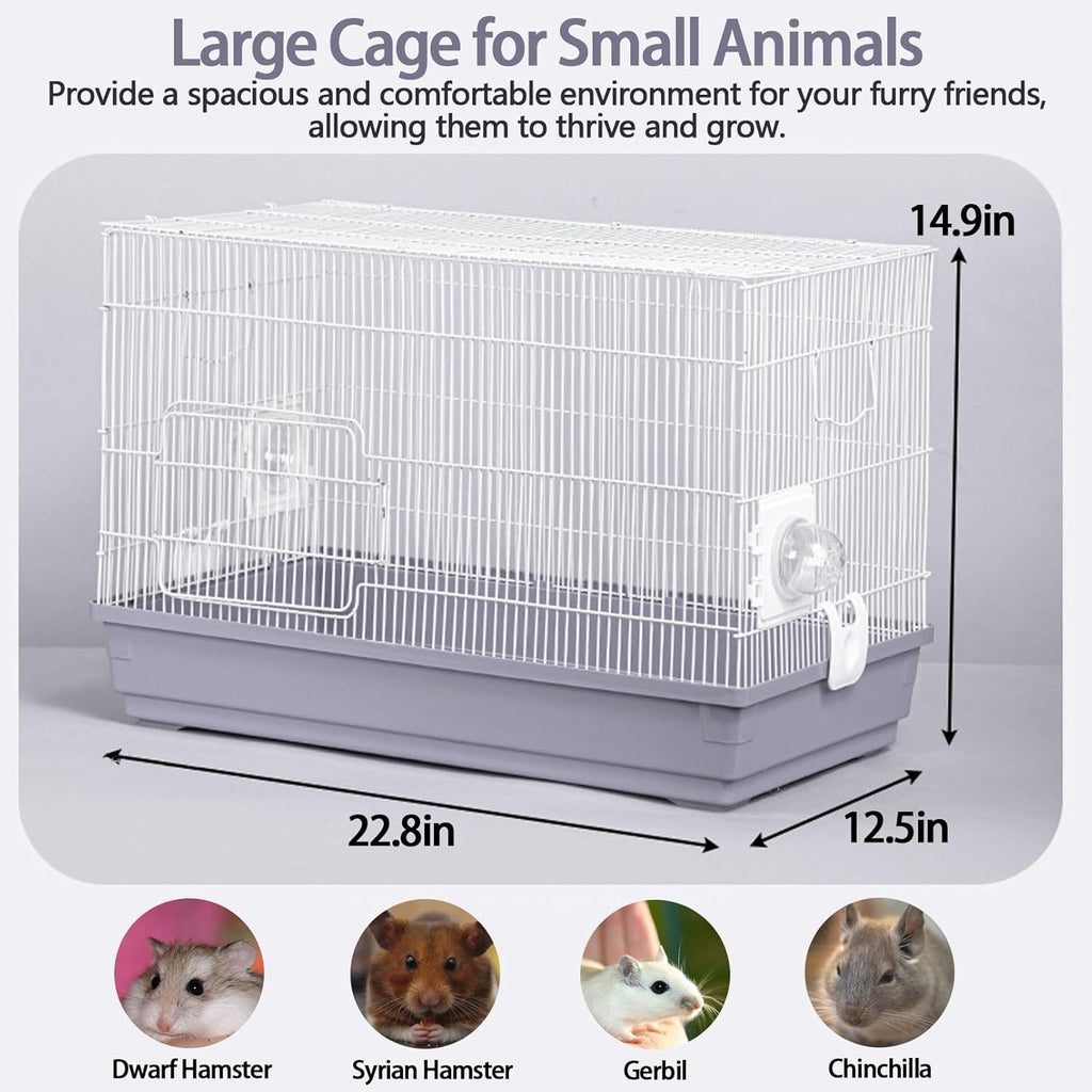 Large 3-Levels Grey Hamster Cage with Accessories J550