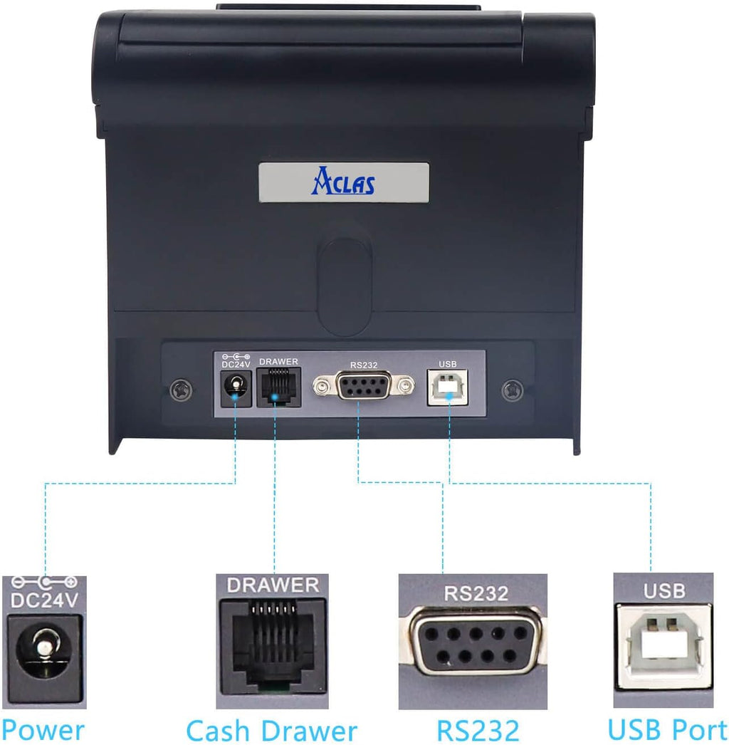 Thermal Receipt Printer 80mm with Auto Cutter USB Ethernet Serial Port G278026