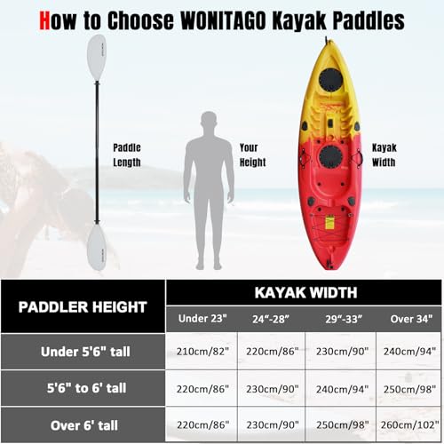 Adjustable Fiberglass Shaft Nylon Blade Kayak Paddle E3665