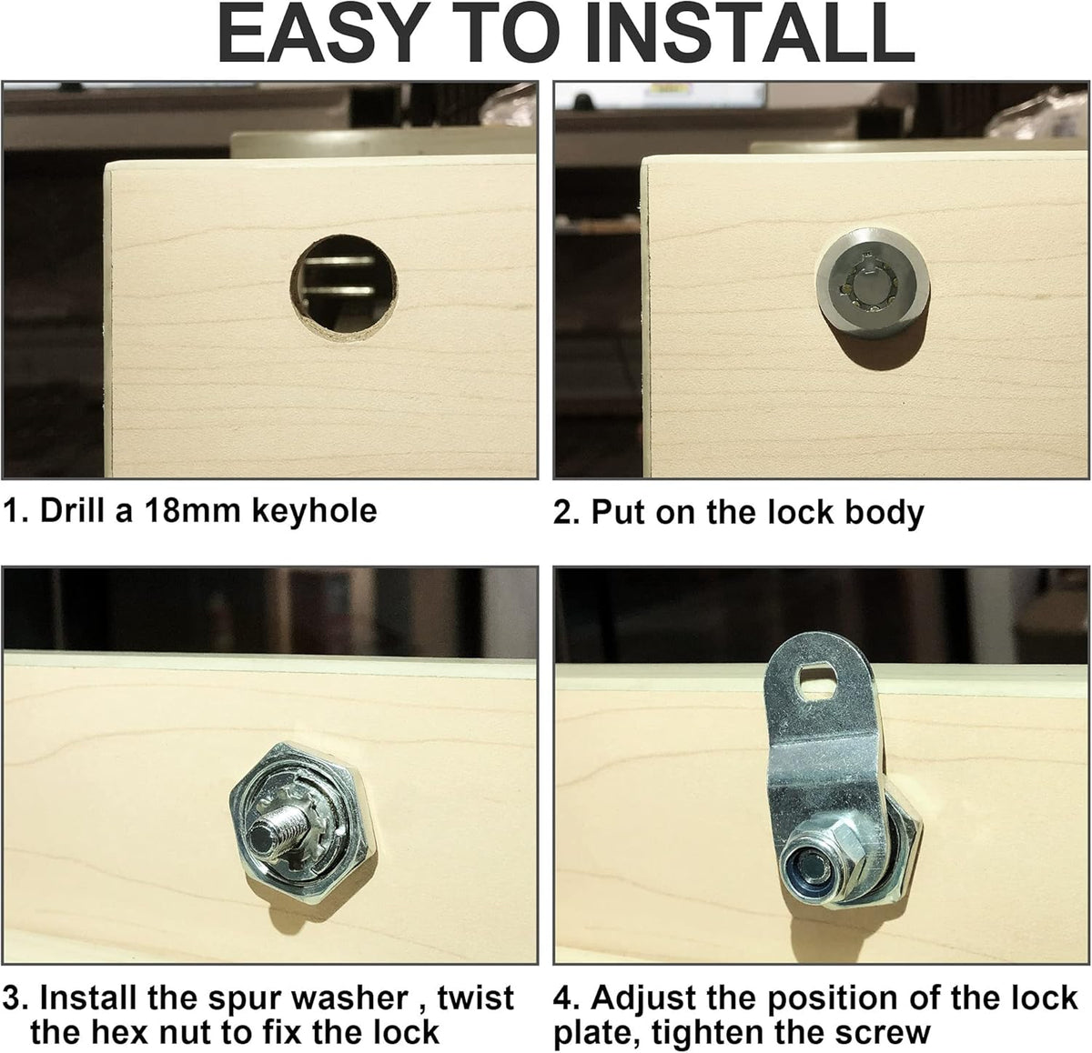 3 Pack Keyed Alike 5/8 Inch Zinc Alloy Cabinet Locks N954761