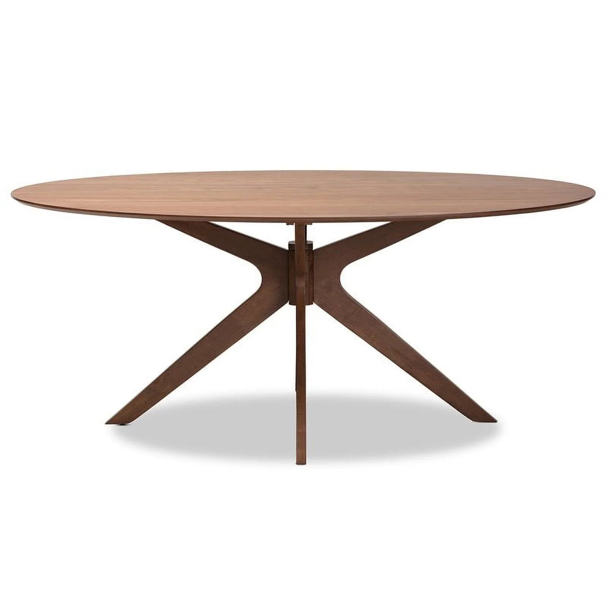 Walnut Brown Wood 71-Inch Oval Dining Table H393840