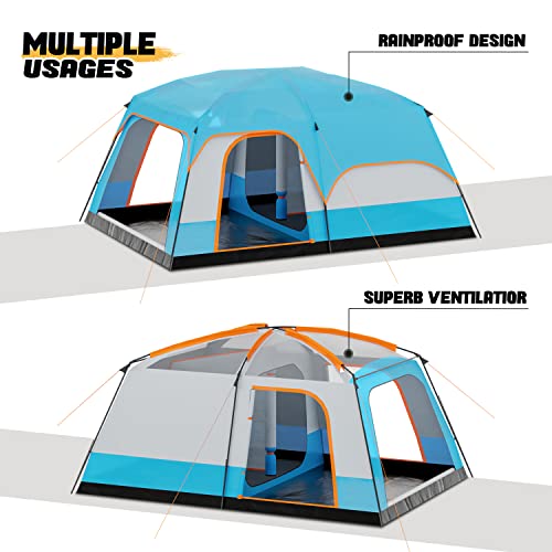 Coffee 5-8 Person Waterproof Windproof Tent with Carry Bag W293
