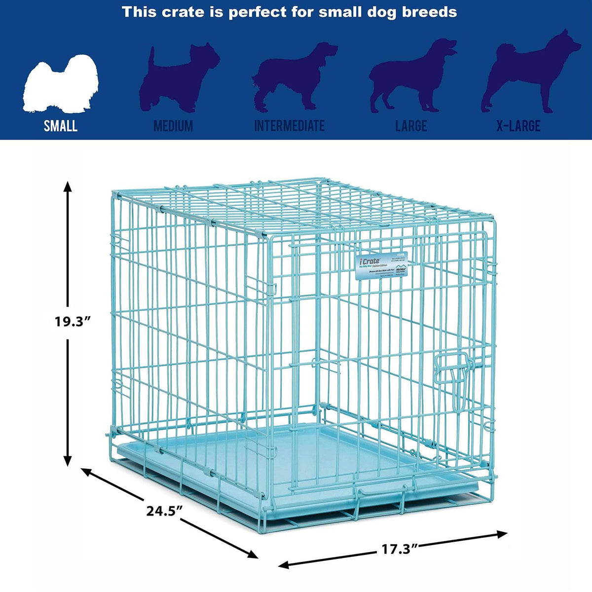 Single Door Dog Crate Blue P468