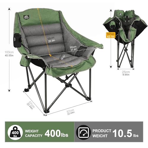 Oversized XL Folding Camping Chair with Cup Holder and Carry Bag T254338