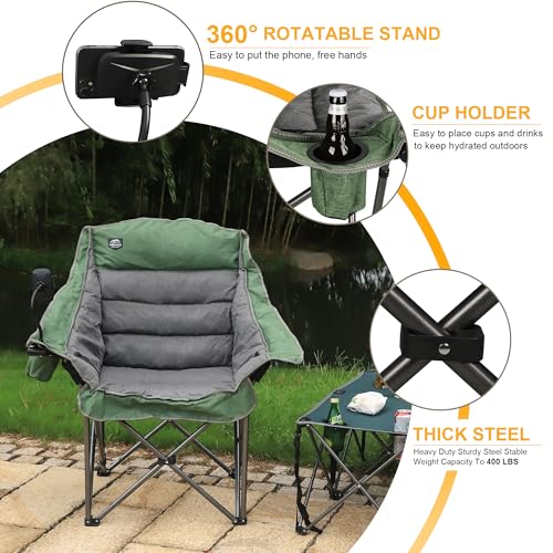 Oversized XL Folding Camping Chair with Cup Holder and Carry Bag T254338