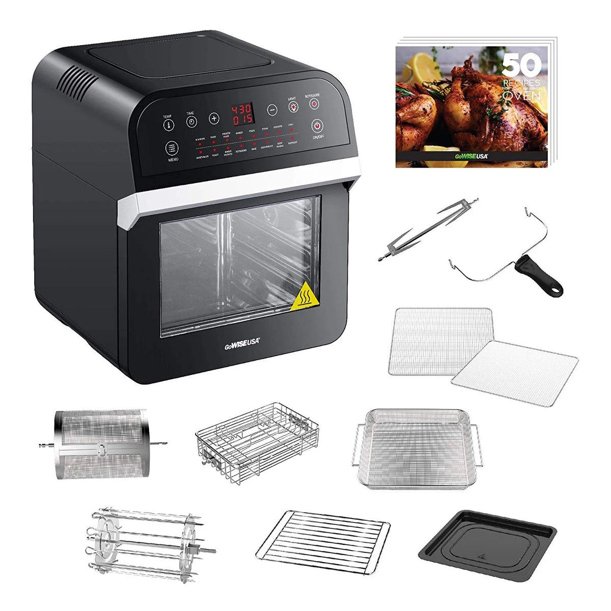 12.7-Quarts 15-in-1 Electric Air Fryer Oven Black R394