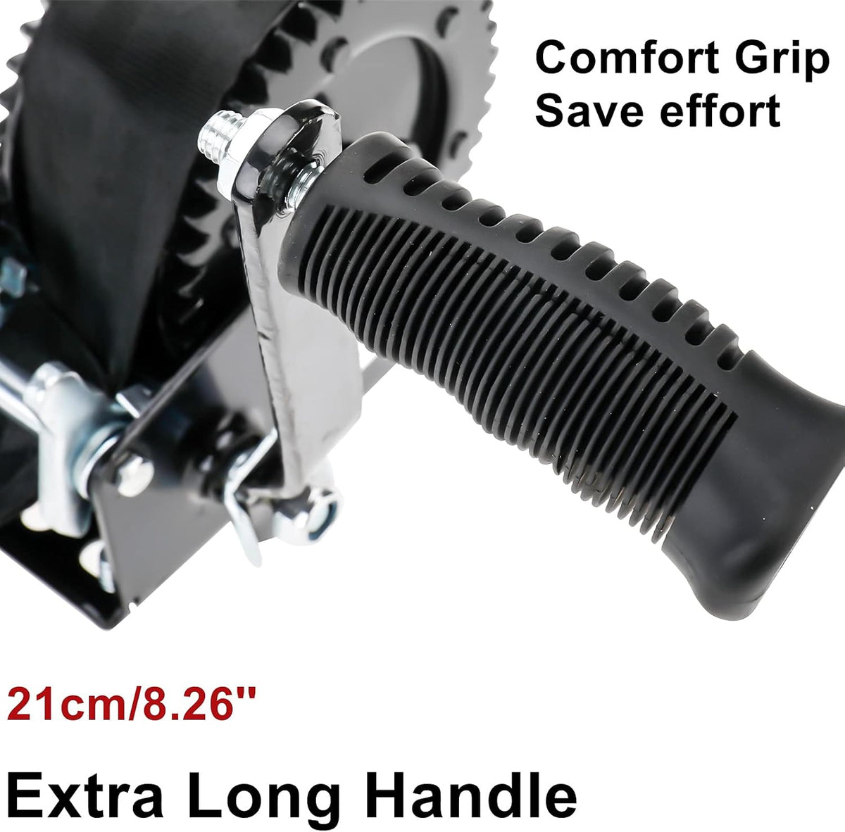 Heavy Duty Hand Winch 2000LBS with 25-Foot Strap, Pack of 2 A346