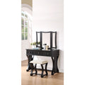 Black Wood Vanity Set with Stool and Mirror Z7331