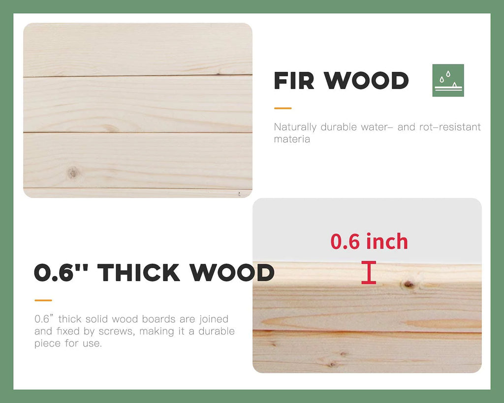 96 x 24.5 x 10 Inch Wood Raised Garden Bed R77785