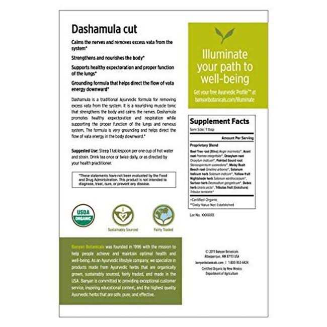 Dashamula Whole Certified Organic 1/2 Pound K5952