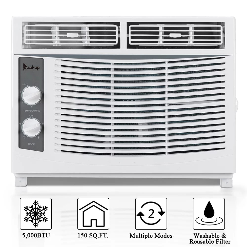 5000 BTU 115V Window-Mounted Compact Air Conditioner, White E958551