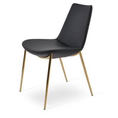 Bronze Gray Fabric Side Chair with Gray Powder Base D25534