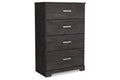 Black Four Drawer Engineered Wood Chest I15080