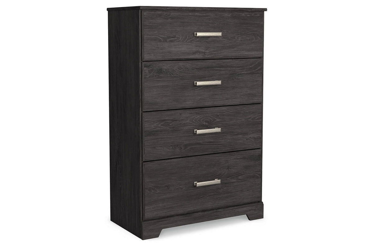 Black Four Drawer Engineered Wood Chest I15080