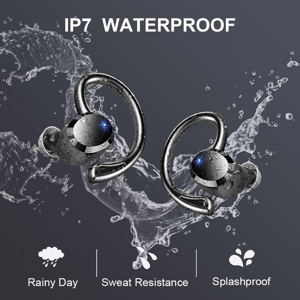 Wireless Bluetooth 5.1 Earbuds with Earhooks, IP7 Waterproof, 48H Playtime F109075
