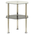 2-Tier Transparent and Black Tempered Glass Side Table M1139