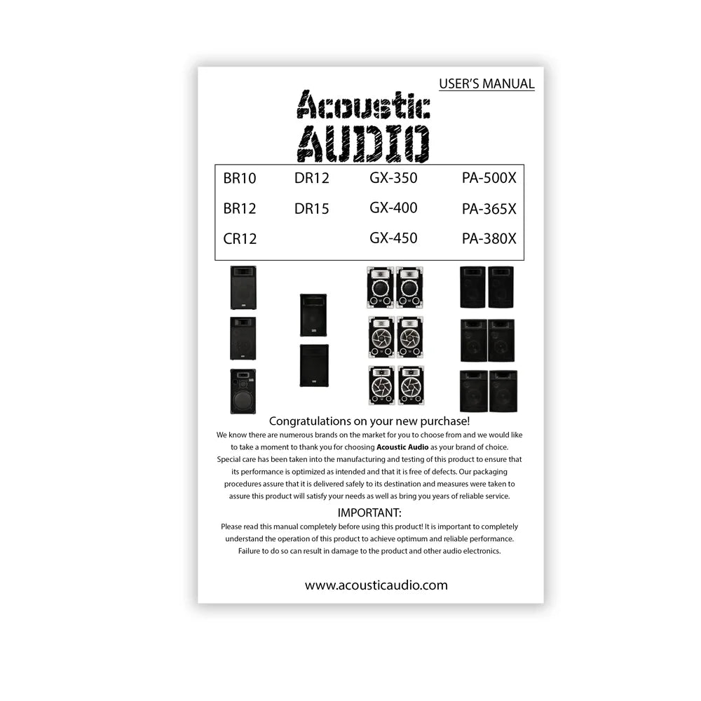 Passive 12" 3 Way PA Speaker Pair S87782